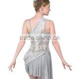 2016 - Pale Pink and Grey Teen Lyrical Girl's Lace Sequin Lycrial Dresses for Adult thumbnail-2