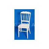 Durable Glossy White Wood Banquet Chairs For Ceremony Event , Ivory Napoleon Chair