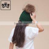 Fashion Design Knit Winter With Big Real Raccoon Fur Ball Crochet Baby Beanie Hat thumbnail-6
