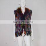 SJ005 Sexy America Tassels Rabbit Knitting Vest With Raccoon Fur thumbnail-1