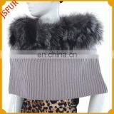 Genuine Raccoon Fur Shawl Knitted Fur Cape thumbnail-1