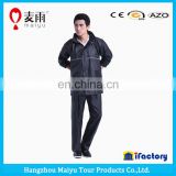 Waterproof breathable pvc coated black military raincoat
