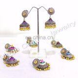 Wholesale Oxidized Jhumki, Dangle Earrings, Handmade, Partywear, Multicolor Earring With Stone, New Collection of Jhumki Earring thumbnail-1