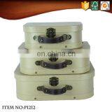 OEM Mini Kraft Paper Cardboard Suitcases With PU Leather Handle