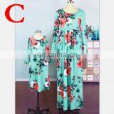 2019 NEW LONG Sleeve FLORAL Mom Daughter Dress Family Matching Outfit (this Link for Girls,1-8years) thumbnail-4
