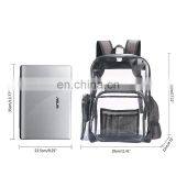 Heavy Duty Waterproof Clear PVC Backpack Transparent School Bag With Grey Trim thumbnail-3