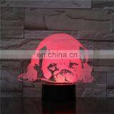 Pug Dog Desk Lamp Bedside 3D Illusion 7 Color Changing Hoom Decorative Child Kids Night Light LED Lamp thumbnail-2