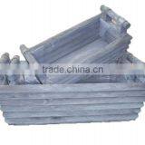 Woven White Long Wicker Tray With Plastic Liner thumbnail-1