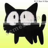 Towel Embroidery Patch Black Kitty Sew-on or Iron-on