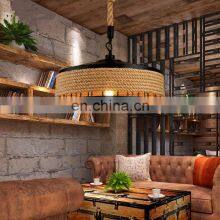 Stylish Hanging Lamp Vintage Hemp Rope Pendant Ceiling Lamp For Decoration Modern Design Metal Pendant Light thumbnail-3