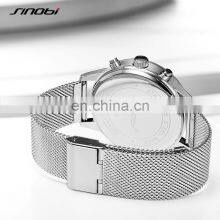 SINOBI Men Masculinity Watches Wrist S9814G Creative Human Smile Dial Small Three Dial Watch Chronograph Handwatch thumbnail-5