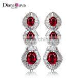 Factory Wholesale Best Quality Zircon Jewelry Baguette Multi Colored Stones Earrings thumbnail-1