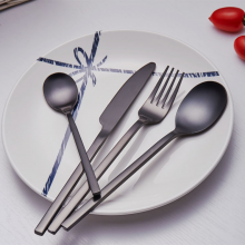 Wholesale Reusable Dinnerware Custom Logo Luxury Wedding Spoon Fork Knife Stainless Steel Silver Cutlery Flatware Sets thumbnail-3