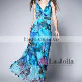 2016 Spring and Summer New Design Women Maxi Dress Beach Dress Ladies Chiffon Dress thumbnail-1