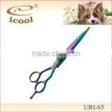 6 1/2 Inch High Quality Hair Shears Hollow Ground Titanium Adjustable Blade Tension, with Finger Rest