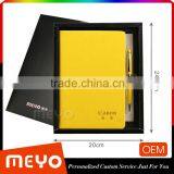 Colorful brand new notebook leather with ballpoint pen business gift set