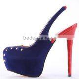 Hot Style Slingback Blue Women High Heel Platform Shoes With Red Heels Women Shoes Summer Sandals thumbnail-3