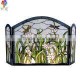 F-8 Dragonfly Style Stained Glass Fireplace Tiffany Windows Stained Glass Panel Wholesale Tiffany Glass Mosaic thumbnail-1