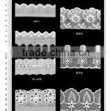 High quality embroidery embroidered cotton lace trim