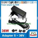 Wall Plug ac dc Adapter 36v 1a 36w With EU US AU UK Plug and Approved CCC CE UL FCC GS C-TICK PSE SAA KC BS thumbnail-3