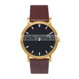 YB wholesale quartz gold stainless steel leather strap man watch on sale