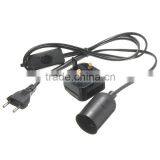 E27 1.5M Plug In Lamp Base Light Socket Switch Cable Vintage Antique Household Lamp Holder EU/UK Plug thumbnail-2