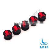Nice Silicon Plug 5 Pcs 00gauge Skull Image on it Ear Plug