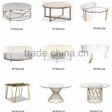 hotel stainless steel Marble Top coffee table