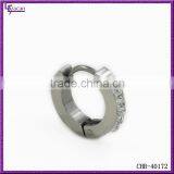 2016 316L Stainless Steel Gem Paved Segment Cartilage Self Piercing Hoop Earrings thumbnail-1