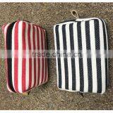 Strip Canvas Toiletry Bag Portable Travel Mini Cosmetic Bag With Ykk Zipper thumbnail-3