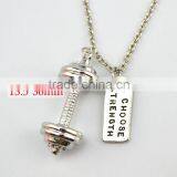 Weightlifting Barbell Pendant And I Choose Strength Charms Sports Gym Necklac