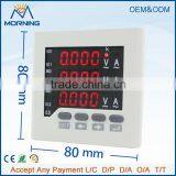 3UI73 Frame Size 80*80 Low Price LED ac Three Phase Digital Voltage Current Combined Meter, for Industrial Usage thumbnail-2