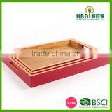 Lacquered Bamboo Wooden Serving Tray for Sale thumbnail-3