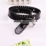Fashion PU belt with braided borders for ladies