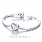 Wholesale Engravable "Marry Me" Custom Wedding Charms Bali Pave Crystal Vintave Thailand Solid Sterling Charms Bead thumbnail-1