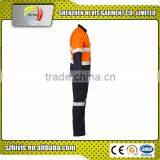 hi Vis Yellow Navy Custom Embroidered Reflective Protective Oil Resistant Coverall thumbnail-4