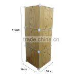 DIY Plastic 3 Cubes Bookcase With Door thumbnail-3