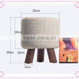 Trade Assurance Mini Cute Wooden Stools for Kids Linen Chair Wholesale thumbnail-2