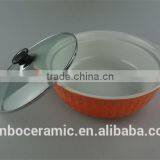 Ceramic Bright Colored Pots Color Glazed With Glass Lid thumbnail-4