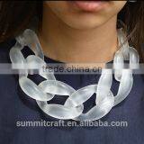 Custom fashion exaggerate chic chain resin necklace