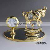 Hot Sale 24K Gold Plated Taurus Desk Clock Made With Swarovski Elements
