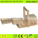 custom unfinished wooden sewing box wholesale