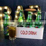 6 Grid Metal Ice Bucket With Handle,galvanized Metal Beer Bucket Can Hold 6 Bottle Beer thumbnail-3