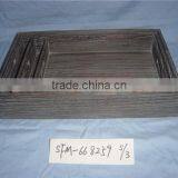 Disposable Handmade High Quality Carbonization Wooden Serving Fruit Tray thumbnail-2