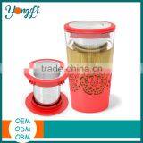 Amazon Hot Selling Silicone Sleeve Tea Infuser Tall Glass Tea Cups thumbnail-2