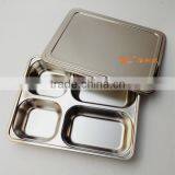 Eco-friendly Free Used Colorful Stainless Steel 4 Compartment Plate for Dinner thumbnail-1