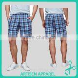 Leisure comfortable cotton vitality plaid shorts mens short waist shorts for men