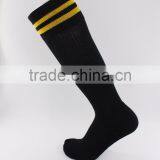 Custom Black Nylon Football Socks With Strip thumbnail-1