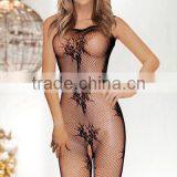 Floral Fishnet Crotchless Bodystocking thumbnail-1