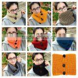 Wholesale Fashion Popular Button Lady Knitted Scarf thumbnail-1